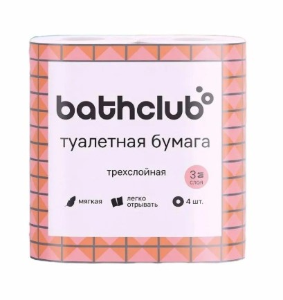 Т.Бумага bathclub 3сл 4рул 12бл в уп 