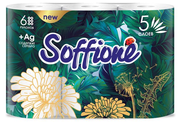 Т.Бумага Soffione 5сл 6рул 7бл в уп 