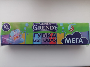 Губка для посуды Grendy Мега 100*65*35 10шт 30ящ
