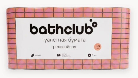 Т.Бумага bathclub 3сл 8рул 6бл в уп 
