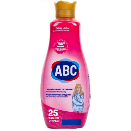 Гель ABC для стирки цветного белья деликатных тканей и шерсти 1,5л 9шт