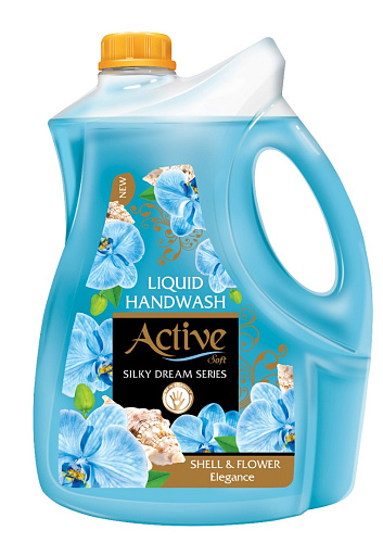 Жидкое мыло Active жемчуг парфюм Лазурный берег Blu 3.75л 4ящ