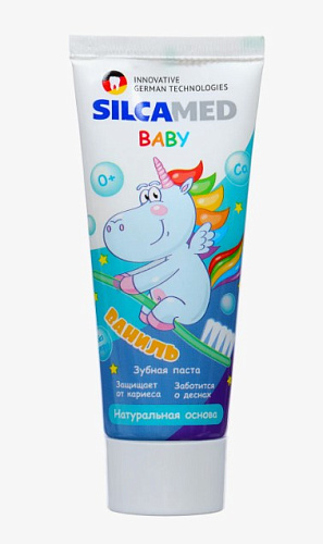 Зубная паста SILCAMED Детская ваниль BABY 0+ 65г 24шт