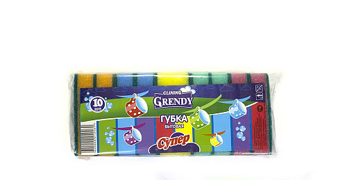 Губка для посуды Grendy Супер 100*65*25 10шт 30ящ